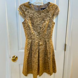 French Connection gold floral dress - size 2 US